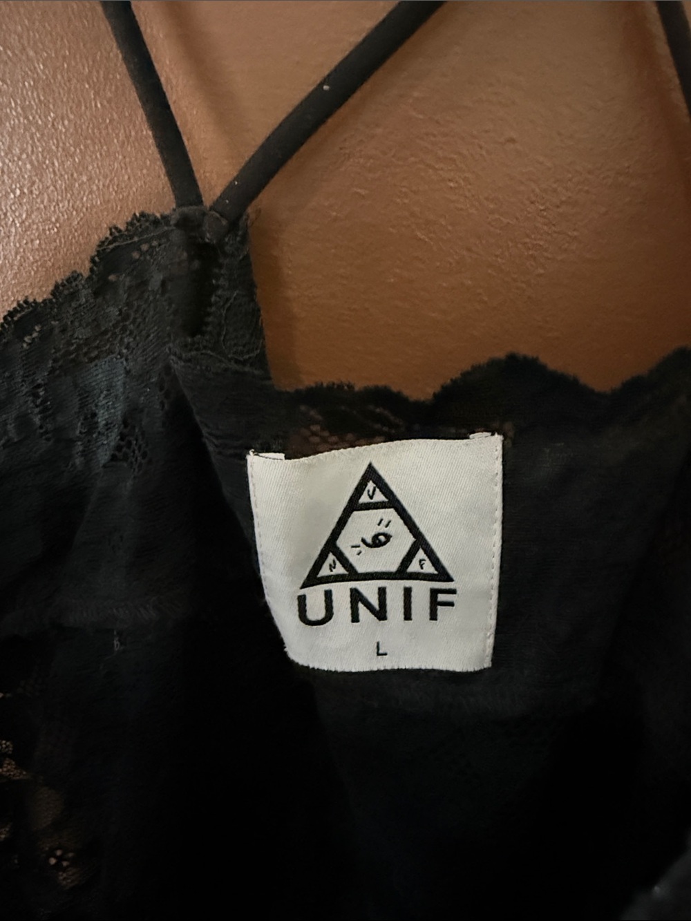 UNIF Black Lace Gauzey Slip Top or Dress - Picture 3 of 9